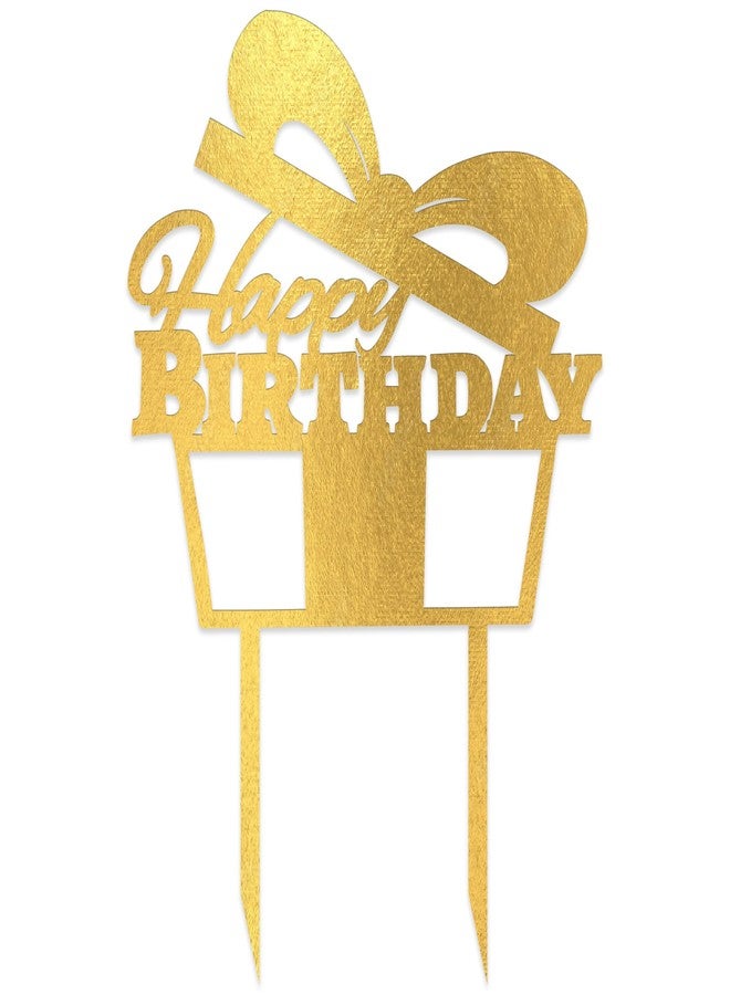 إلك زينة كعكة خشبية ذهبية اللون - زينة أنيقة وعصرية للكعك لحفلات الزفاف وأعياد الميلاد والمناسبات الخاصة - مصنوعة يدويًا ومتينة (عبوة من قطعة واحدة) - النمط 6 - Image 2